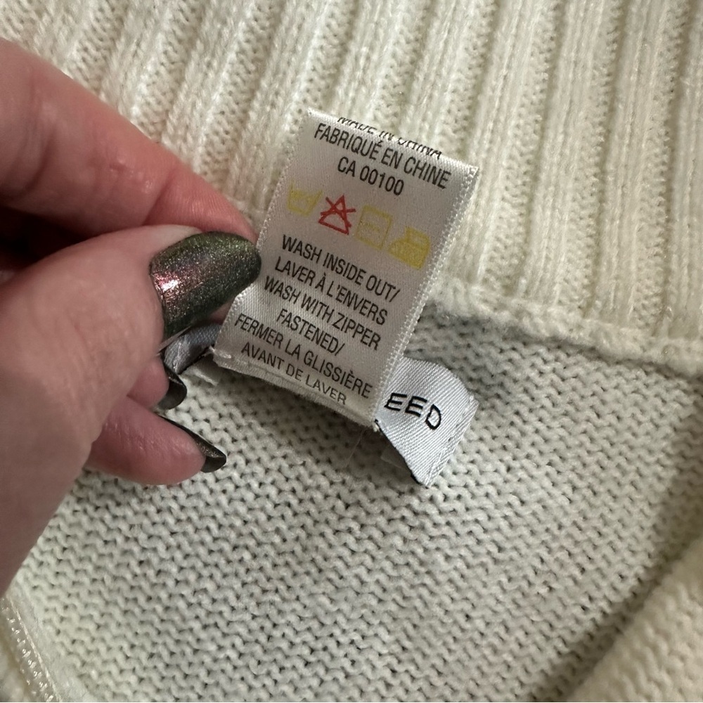 Carroll Reed Women's White Acrylic Tree Snowflakes Embroidered Sweater Sz XL - Picture 11 of 11